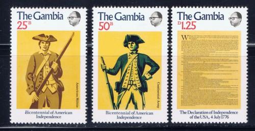 Gambia 335-37 NH 1976 American Bicentennial