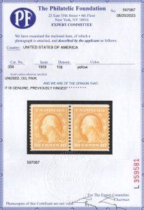 MALACK 356 F/VF+ OG LH, Pair, w/PF (08/23) CERT, ric..MORE.. gg3455