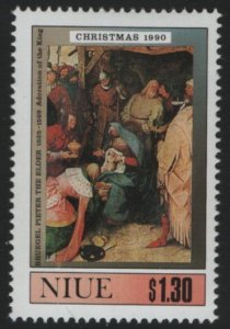 Niue 1990 MNH Sc 592 $1.30 Adoration of the King by Bruegel the Elder Christmas