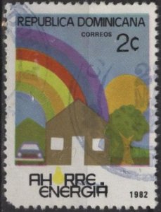 Dominican Republic 859 (used, pulled corner) 2c energy conservation (1982)