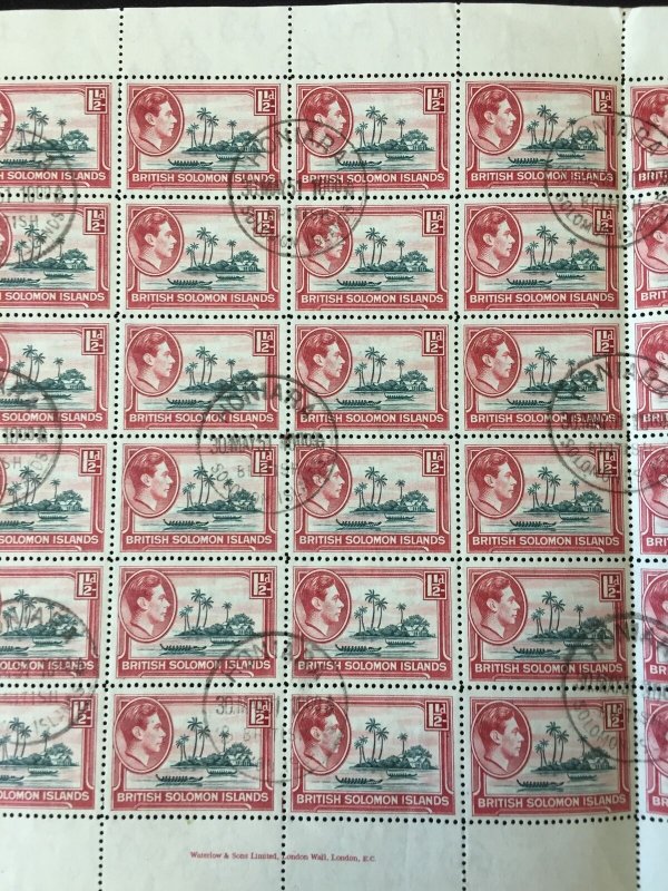 Solomon Islands GVI Blocks Used Values (Apx 680 Stamps) Apr 1750