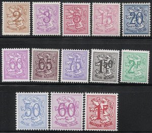 BELGIUM  Heraldic Lion issue Sc 403//431 2c//2F, 13 Different, Mint NH VF