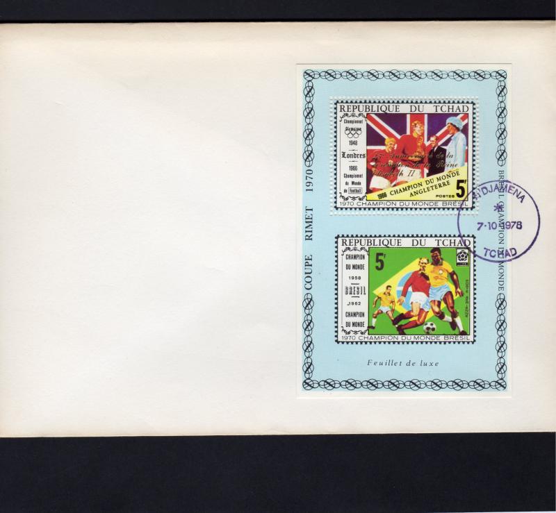 Chad 1978 World Cup London/Brazil Ovpt.Gold Coronation SS Perforated FDC