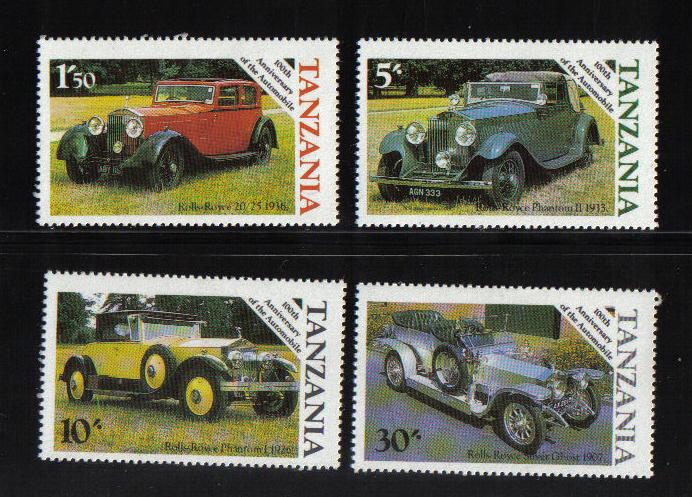 Tanzania  #263-266   MNH  1985  centenary of motoring  classic cars