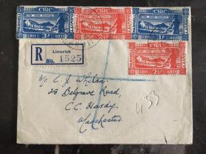 1947 Limerick Ireland Registered Cover To Manchester England