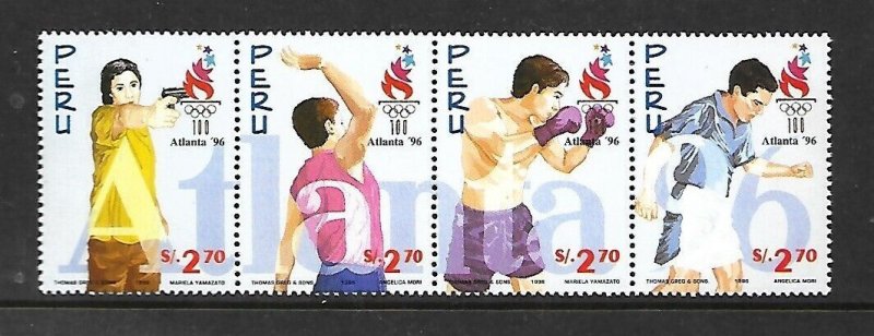 PERU Sc 1152 NH STRIP OF 1996 - OLYMPICS 