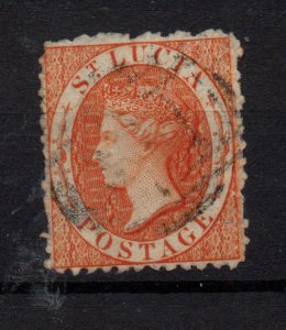 St Lucia QV 1/- orange SG14B fine used WS36189