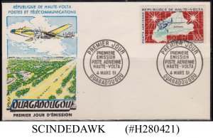 UPPER VOLTA - 1961 OUAGADOUGOU AIRPORT / AIRRAFTS / AVIATION MAPS SET OF 2 FDC