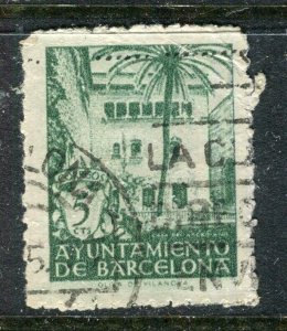 SPAIN; 1930s early Barcelona Local Civil War period issues fine used value