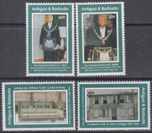 ANTIGUA & BARBUDA Sc# 1732-5 CPL MNH SET of 4 - 150th ANN ST JOHN's LODGE # 492