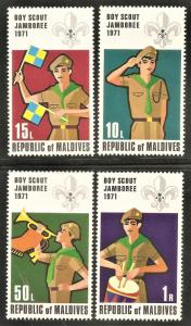 MALDIVE ISLANDS Sc# 401 - 404 MNH FVF Set-4 Scouts Flag