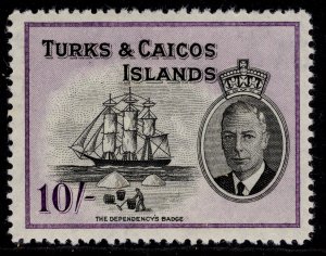 TURKS & CAICOS ISLANDS GVI SG233, 10s black & violet, NH MINT. Cat £30.