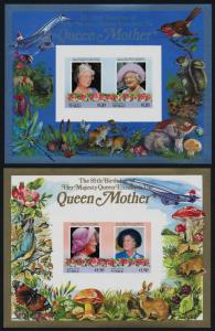 Tuvalu Nukulaelae 52-3 imperf MNH Queen Mother 85th Birthday, Concorde, Flower