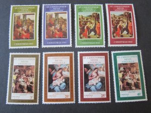 St. Kitts and Nevis 1969-70 Sc 202-5,234-7 Christmas Religion set MNH