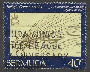 Bermuda 40c Halley's Comet Nuremberg Chronicles issue of 1985, Scott 479...