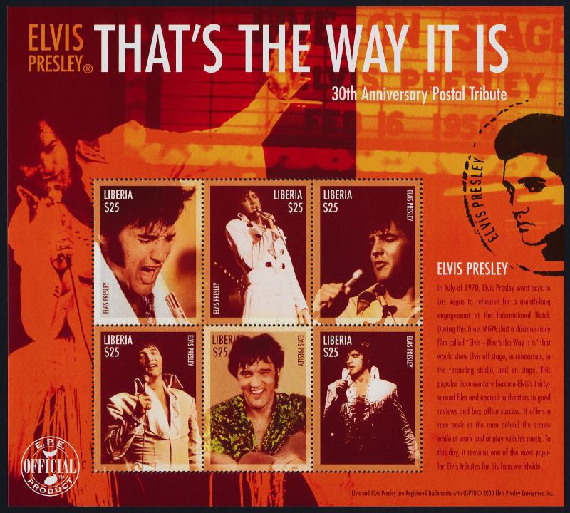 Liberia MI 2922a MNH Elvis Presley That's the Way it Is, Music