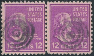 US 817 Presidential Issue; Used pair; Bullseye cancels -- See details and scan