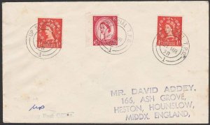 GB 1958 cover - UP SPECIAL TPO railway cancel...............................K451