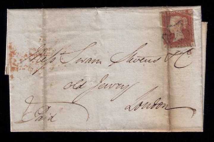 Great Britain 1842 SG8 Folded Letter W/Several Postmarks Very Good Condition