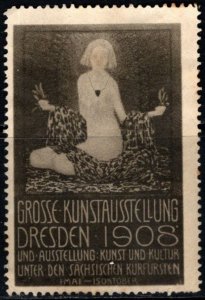 1908 Germany Poster Stamp Major Exhibition Art Culture Under The Saxon Electors