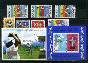 SPORTS SMALL COLLECTION SET OF 7 STAMPS & 2 S/S MNH