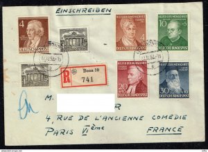 Germany 1952, Sc.# B327 - 330 on cover to France