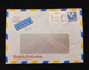 C) 1968 SWEDEN, INTERNAL MAIL, DOUBLE STAMPED ENVELOPE. XF