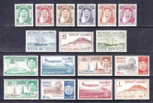 KUWAIT — SCOTT 155/171 — 1961 PICTORIAL ISSUE — MH — SCV $51