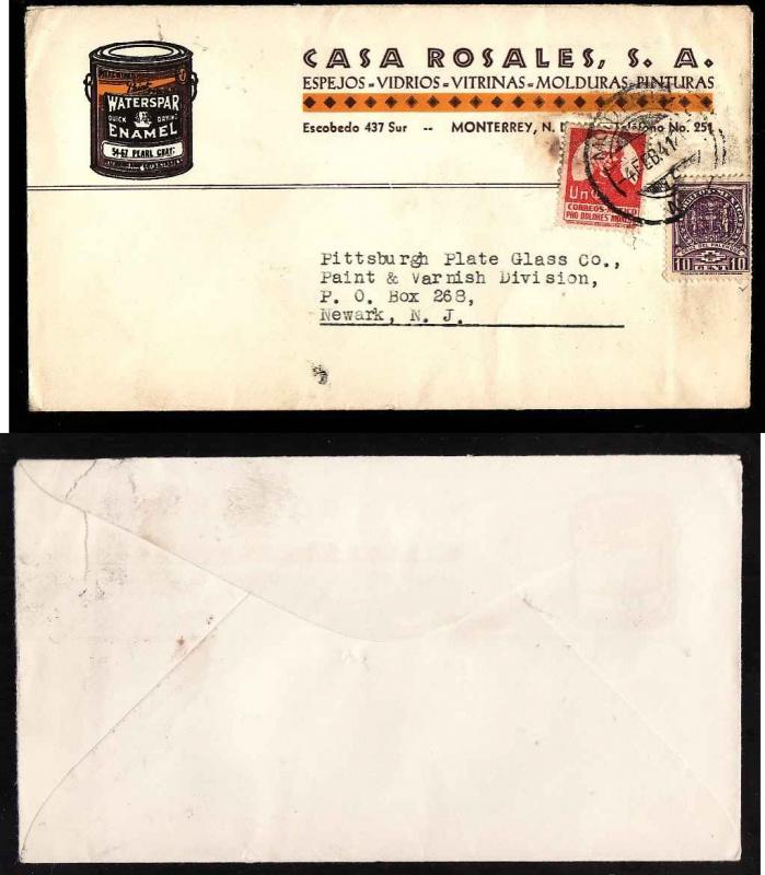 #4816-Mexico-illustrated advertising cover to USA- Monterrey