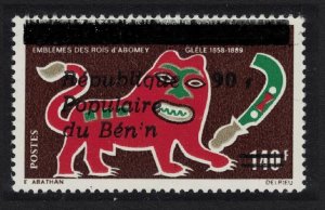 Benin Lion and sickle Glele Royal Emblem Ovpt 90f 1986 MNH SG#1003 MI#429