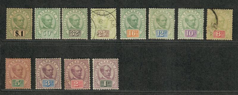 Sarawak Sc#8-21 M+U/H/F-VF, Complete Set, Cv. $630