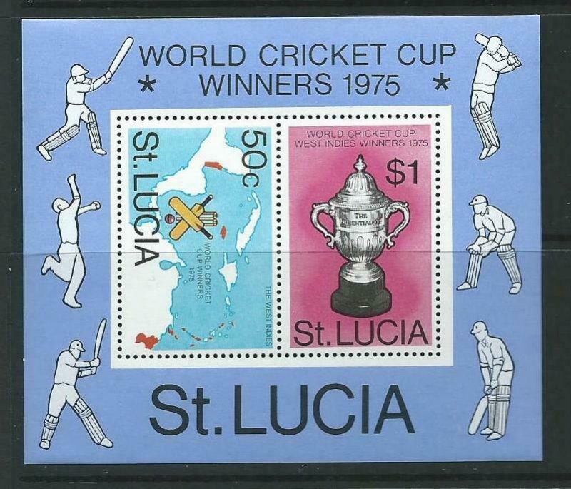 ST.LUCIA SGMS433 1976 WEST INDIAN VICTORY IN WORLD CRICKET CUP MNH