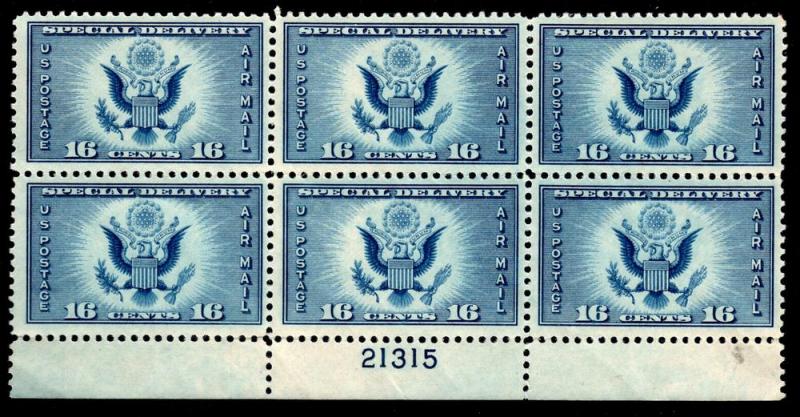 U.S. Scott #CE1 16-Cent Stamp - Mint NH Plate Block of 6
