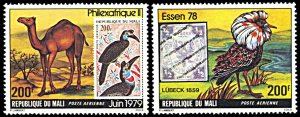 Mali C356-C357, MNH, Philexafrique and Essen Stamp Exhibitions