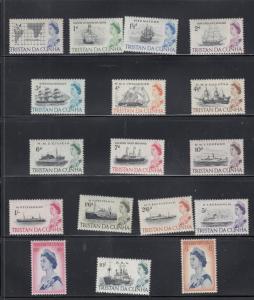 TRISTAN DA CUNHA SG # 71-84b MNH SHIPS + HIGH VALUE PORTRAITS MLH