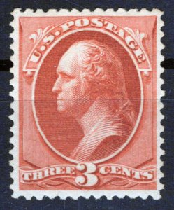 US 214 MNH XF 1887 3c vermillion Washington perf 12 ZAYIX 0424MAR0004