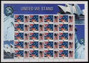 AUSTRALIA 2001 United We Stand Aust/USA $9 SES 45c Kangaroo & flag. MNH **.