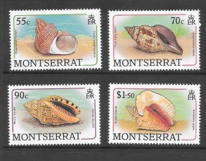 Montserrat Scott 687-689, 692 Mint NH Sea Shells 2017 CV $3.45