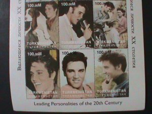 TURKMENISTAN-MOST POPULAR PERSON OF 20TH CENTURY-ELVIS PRESLEY-MNH-SHEET-VF