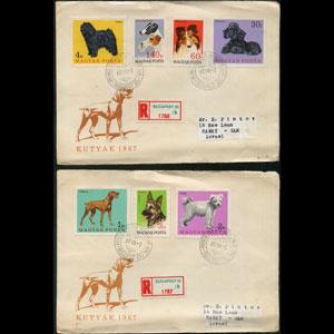 HUNGARY 1967 - FDC Used-Dogs Set of 2