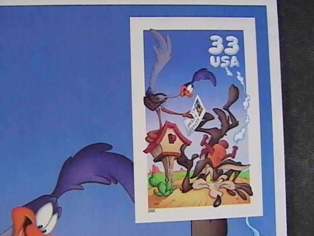 U.S.# 3392-MNH-PANE 10--LOONEY TUNES/ROAD RUNNER--IMPERF SINGLE VARIETY--2000