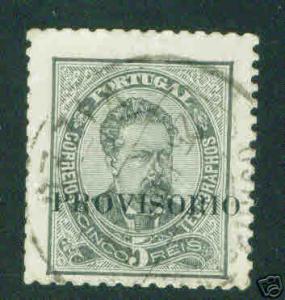 Portugal Scott 79 OPT 5 Reis 1892 Luis perf 11.5