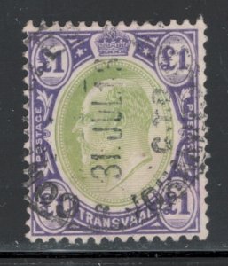 Transvaal 1904 King Edward VII £1 Scott # 280 Used
