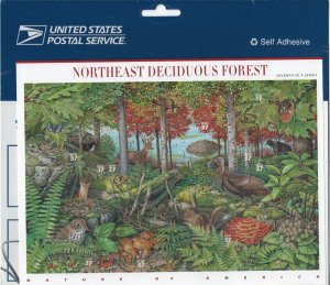 Scott #3899 Northeast Deciduous Forest (Nature Series) Sheet of 10 Stamps Sealed