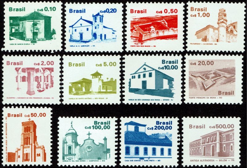 Brazil #2055-2073  MNH - Architecture, Buildings Complete Set (1986-88)