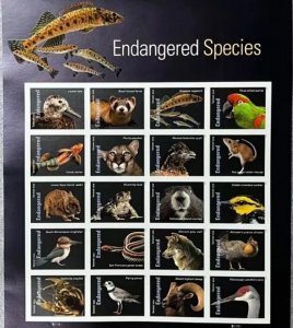 Endangered Species Forever stamps 5 sheets total 100pcs