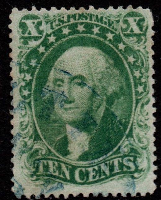 $US Sc#31 used, F-VF+, type I, sound stamp, blue CDS, Cv. $1100