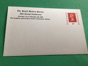 GB The postal history society 1970 annual conference postal card A10516