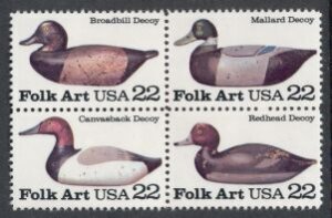 US Stamp #2138-41 MNH - Duck Decoys - SeTenant Block 4