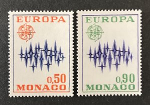 Monaco 1972 #831-2, Europa, MNH.